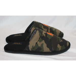 NIB POLO RALPH LAUREN Men’s‎ Scuff Slippers Camouflage Size 8 Green Orange